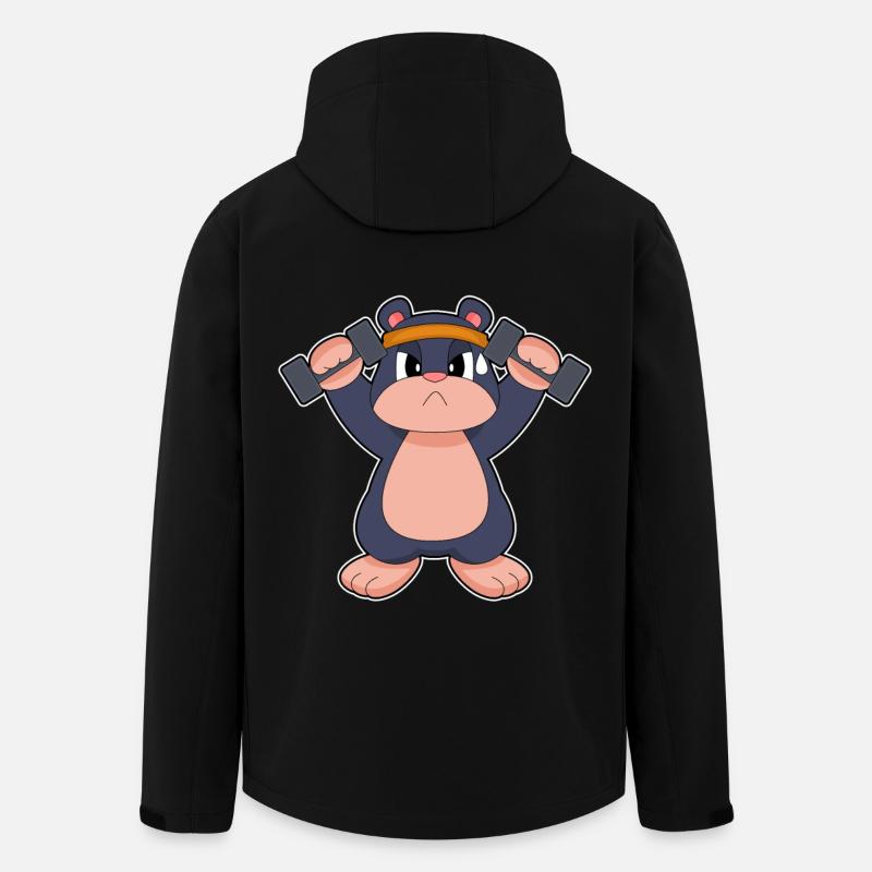 Bodybuilder Mole Haltères Bodybuilding - Veste softshell homme en polyester recyclé Stanley/Stella - noir