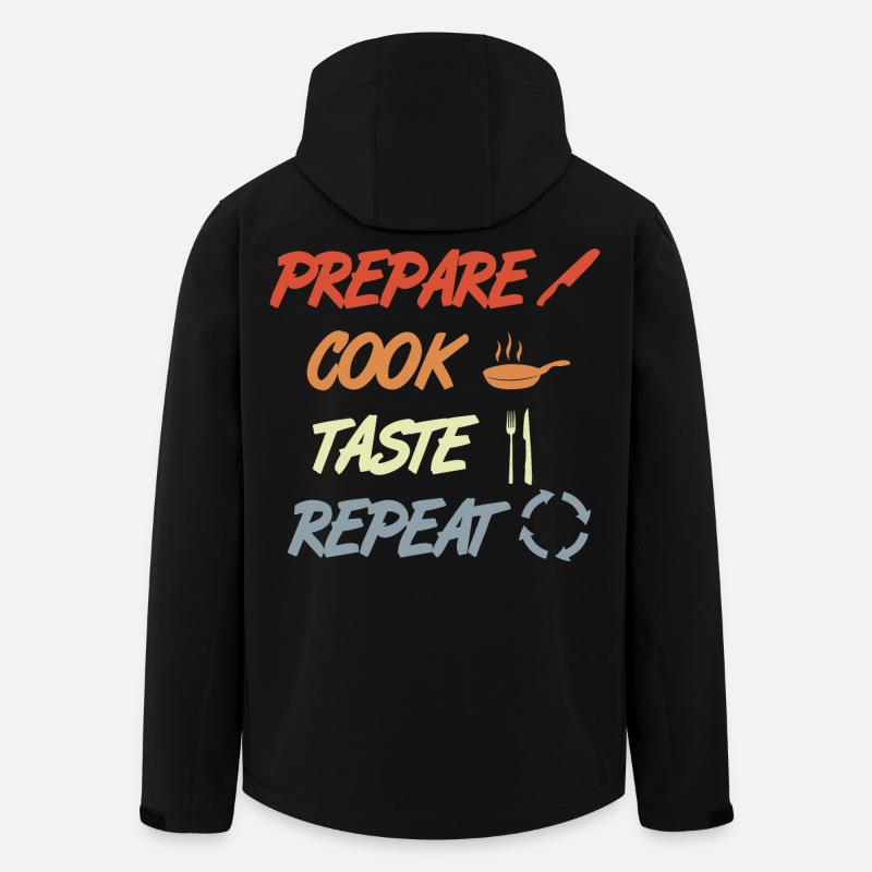 Prepare Cook Taste Repeat - Recycelte Männer Softshell-Jacke Discoverer von Stanley/Stella - Schwarz