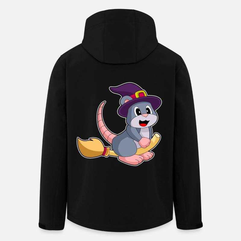Mouse Witch Broom - Men’s Recycled Softshell Jacket by Stanley/Stella - black