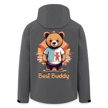 Teddybär mein bester Kumpel - Recycelte Männer Softshell-Jacke von Stanley/Stella - Schwarz - Hinten - AI Model Male 185 light (185cm)