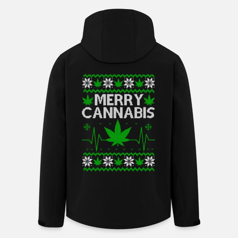 Joyeux Noël, Joyeux Cannabis - Veste softshell homme en polyester recyclé Stanley/Stella - noir
