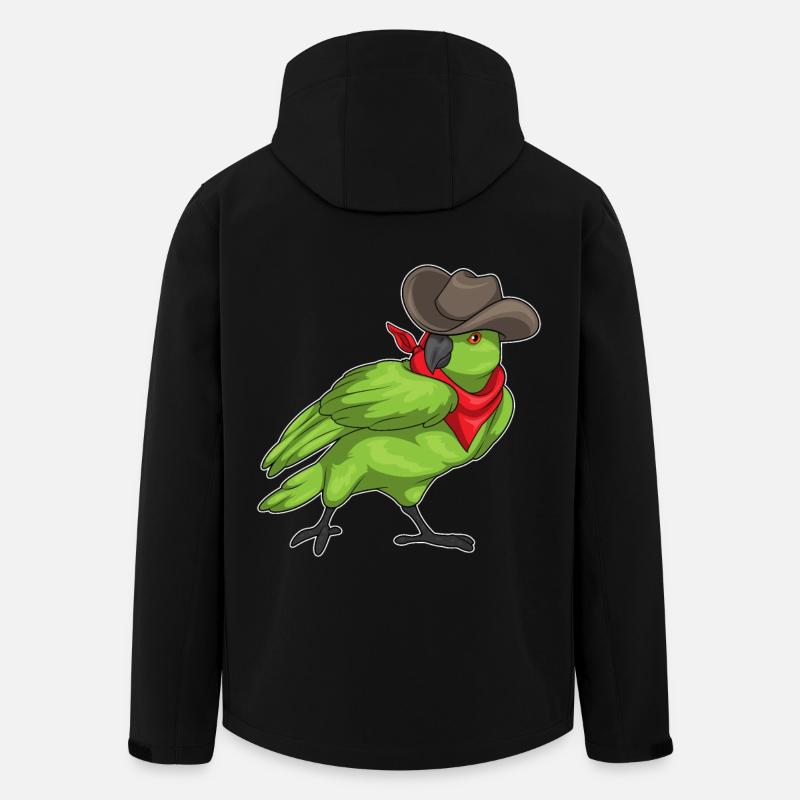 Papagei Cowboy Cowboyhut - Recycelte Männer Softshell-Jacke von Stanley/Stella - Schwarz