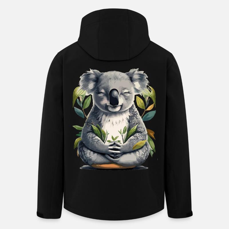 Koala Meditation - Recycelte Männer Softshell-Jacke von Stanley/Stella - Schwarz