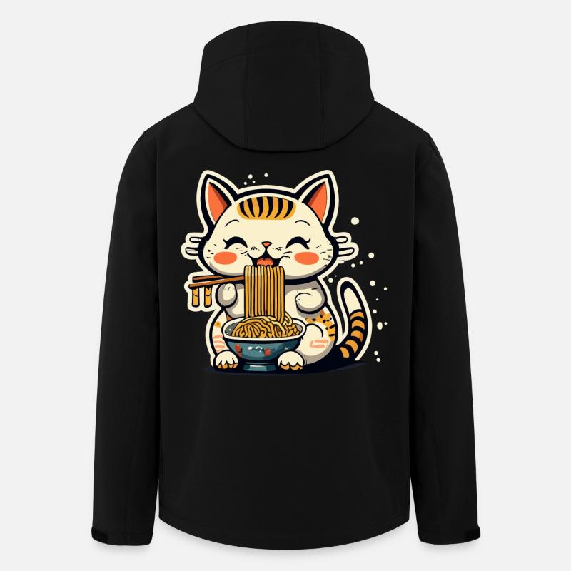 Chat ramen - Veste softshell homme en polyester recyclé Stanley/Stella - noir