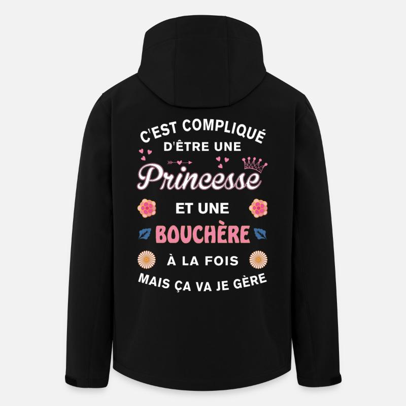 Cadeau Humoristique Bouchère Princesse - Veste softshell homme en polyester recyclé Stanley/Stella - noir
