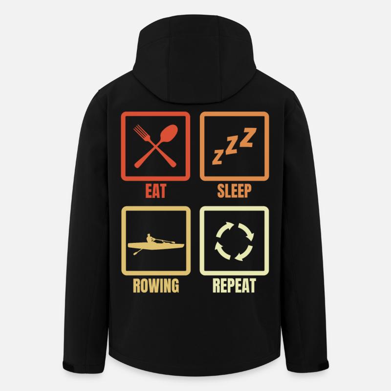 Eat Sleep Rowing Repeat - Men’s Recycled Softshell Jacket by Stanley/Stella - black