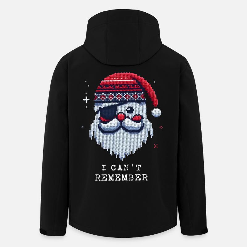 Weihnachtsmann mit Augenklappe Strickmuster - Recycelte Männer Softshell-Jacke von Stanley/Stella - Schwarz