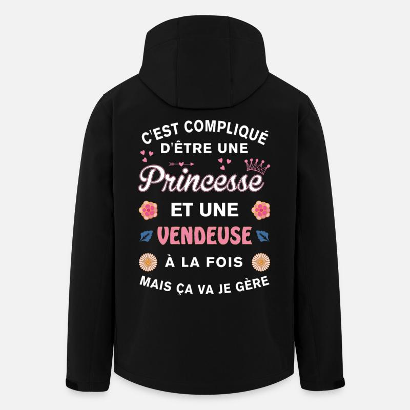 Cadeau Humoristique Vendeuse Princesse - Veste softshell homme en polyester recyclé Stanley/Stella - noir