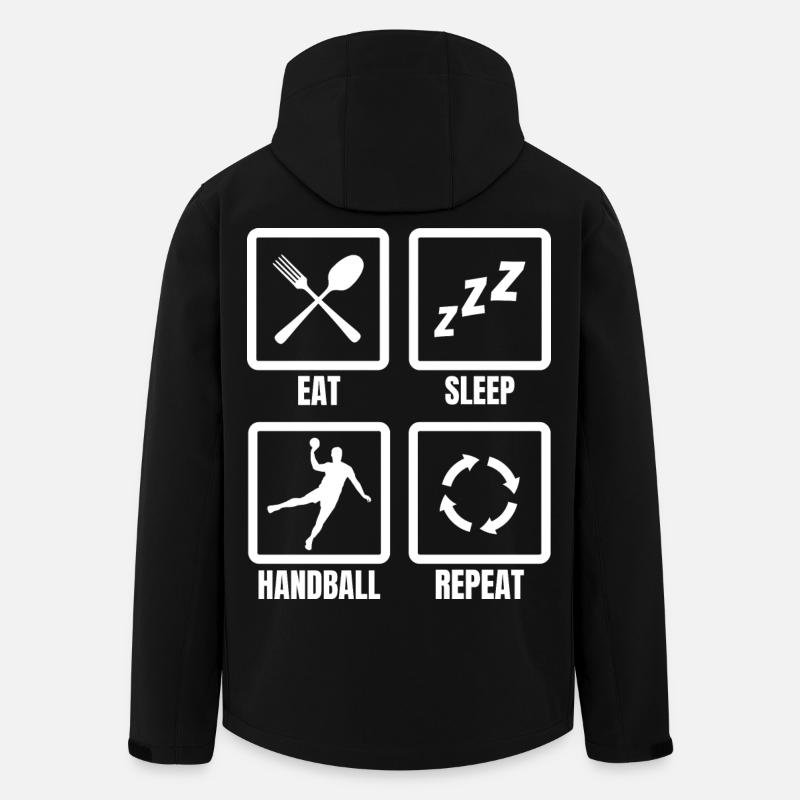 Eat Sleep Handball Repeat - Men’s Recycled Softshell Jacket by Stanley/Stella - black