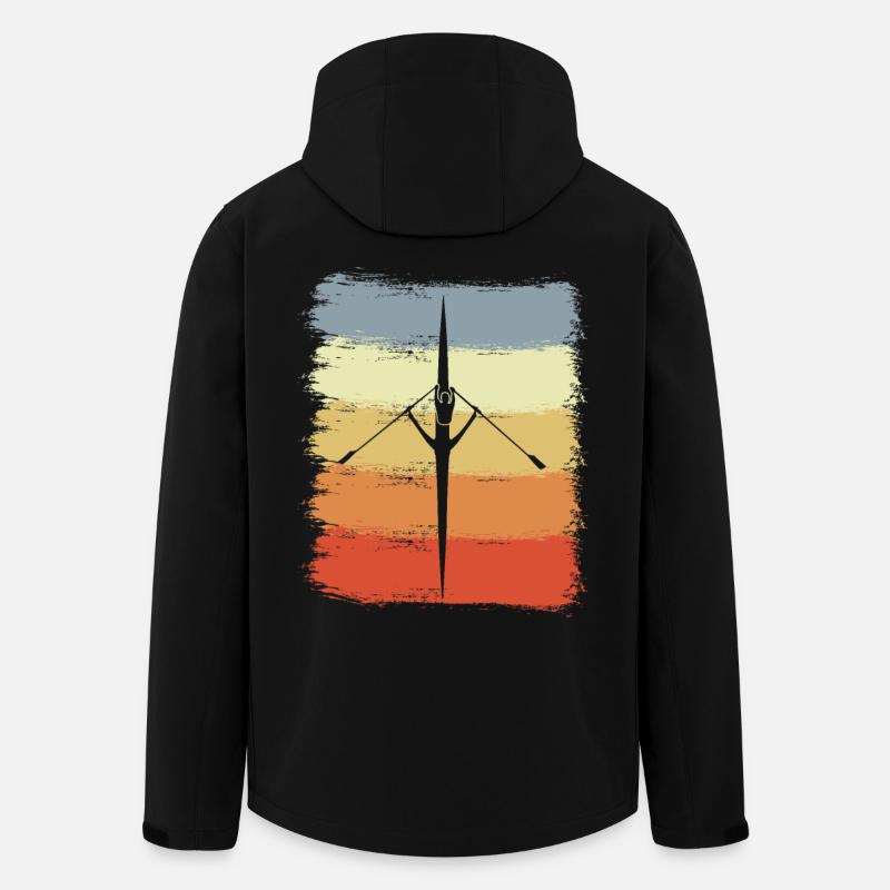 Ruderboot Zeichnung - Recycelte Männer Softshell-Jacke von Stanley/Stella - Schwarz