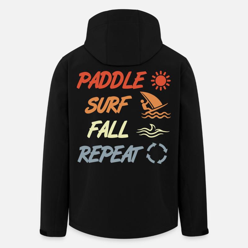 paddling, surfing, falling, repeating - Men’s Recycled Softshell Jacket by Stanley/Stella - black