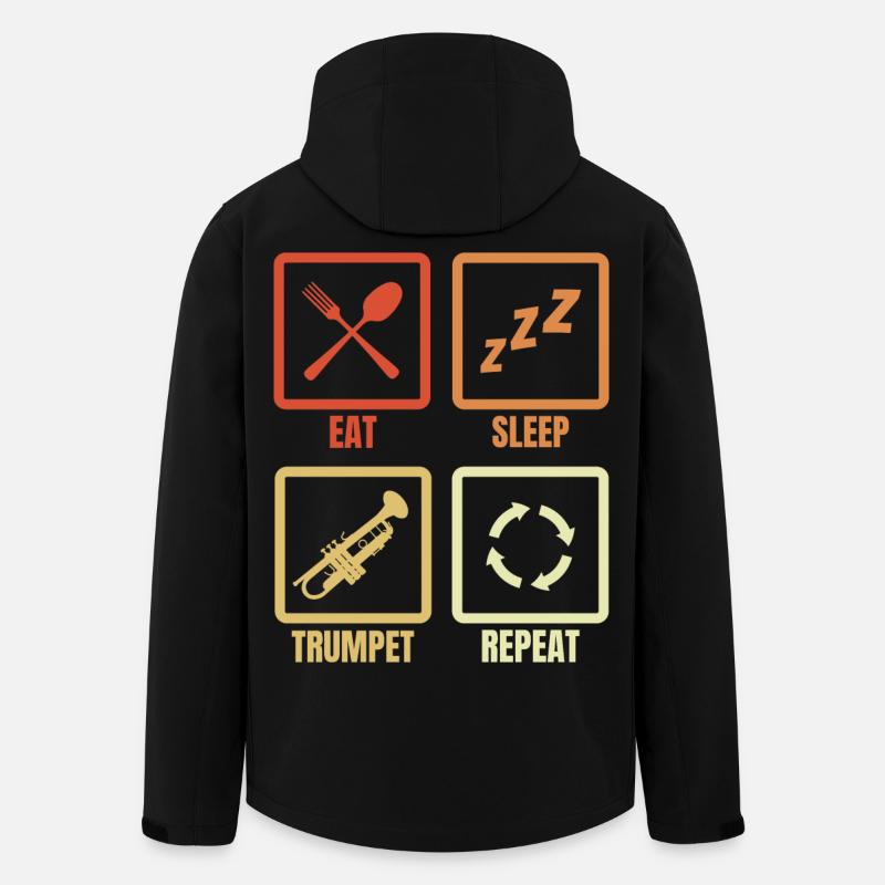 Eat Sleep Trumpet Repeat - Men’s Recycled Softshell Jacket by Stanley/Stella - black