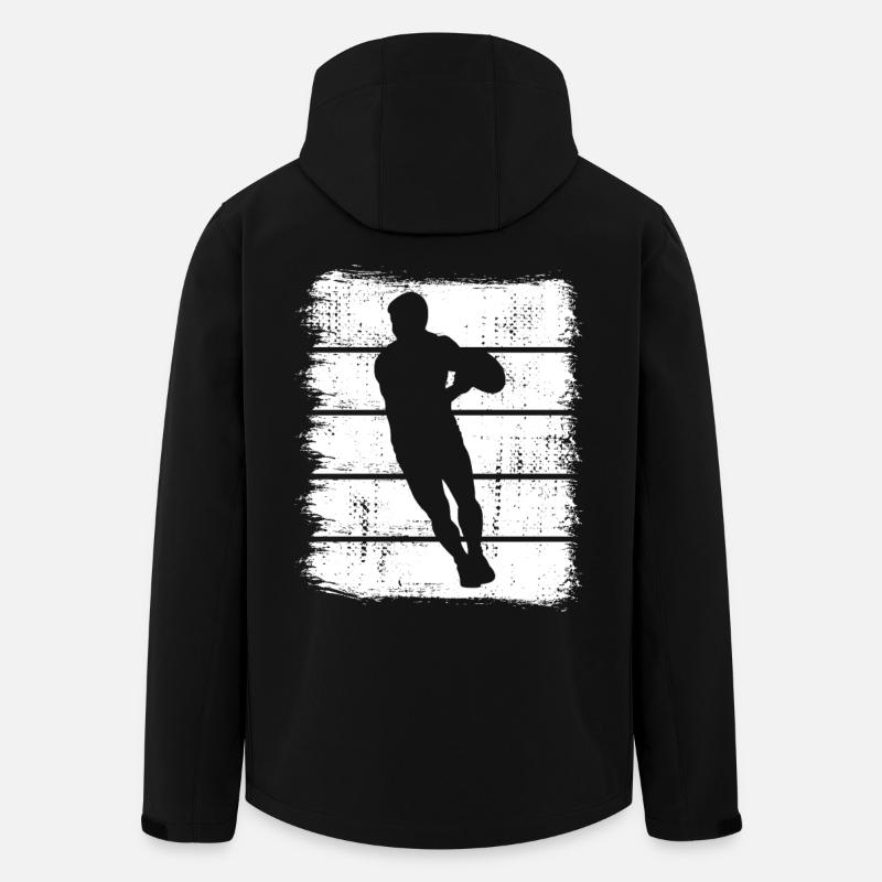 Rugby Skizze - Recycelte Männer Softshell-Jacke von Stanley/Stella - Schwarz