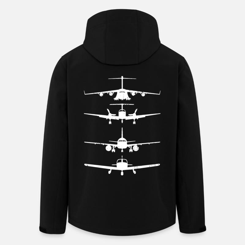 Modèles d’avions rétro - Veste softshell homme en polyester recyclé Stanley/Stella - noir