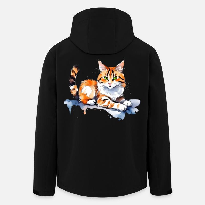 Chat dans la neige - Veste softshell homme en polyester recyclé Stanley/Stella - noir