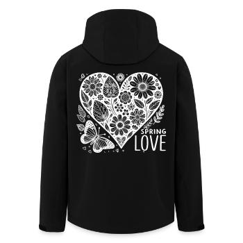 spring love - Men’s Recycled Softshell Jacket by Stanley/Stella - black - Back - AI Model Male 185 light (185cm)