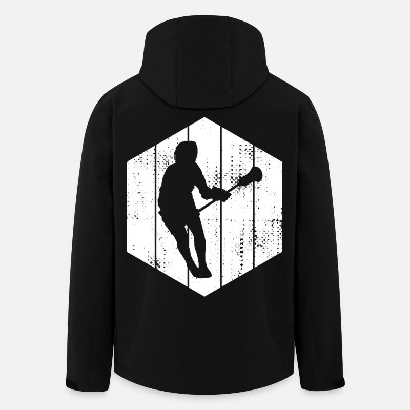 Dessin de joueur de crosse - Veste softshell homme en polyester recyclé Stanley/Stella - noir