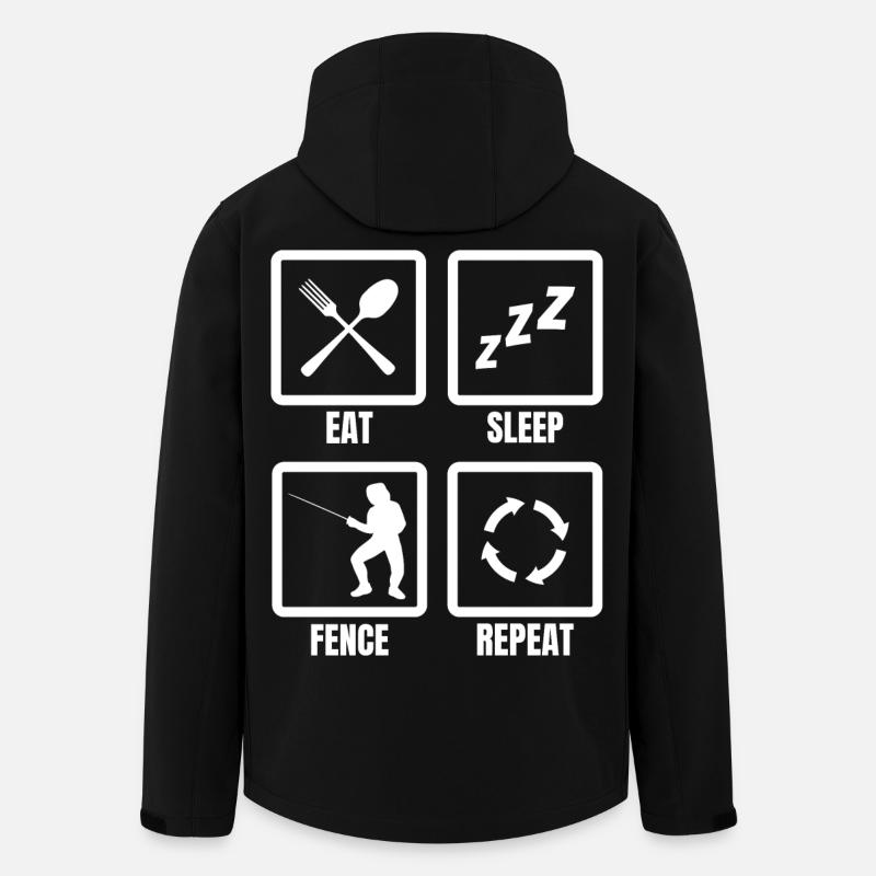 Manger Sommeil Clôture Répéter - Veste softshell homme en polyester recyclé Stanley/Stella - noir