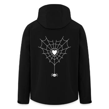Spinne im Spinnennetz - Recycelte Männer Softshell-Jacke von Stanley/Stella - Schwarz - Hinten - AI Model Male 185 light (185cm)