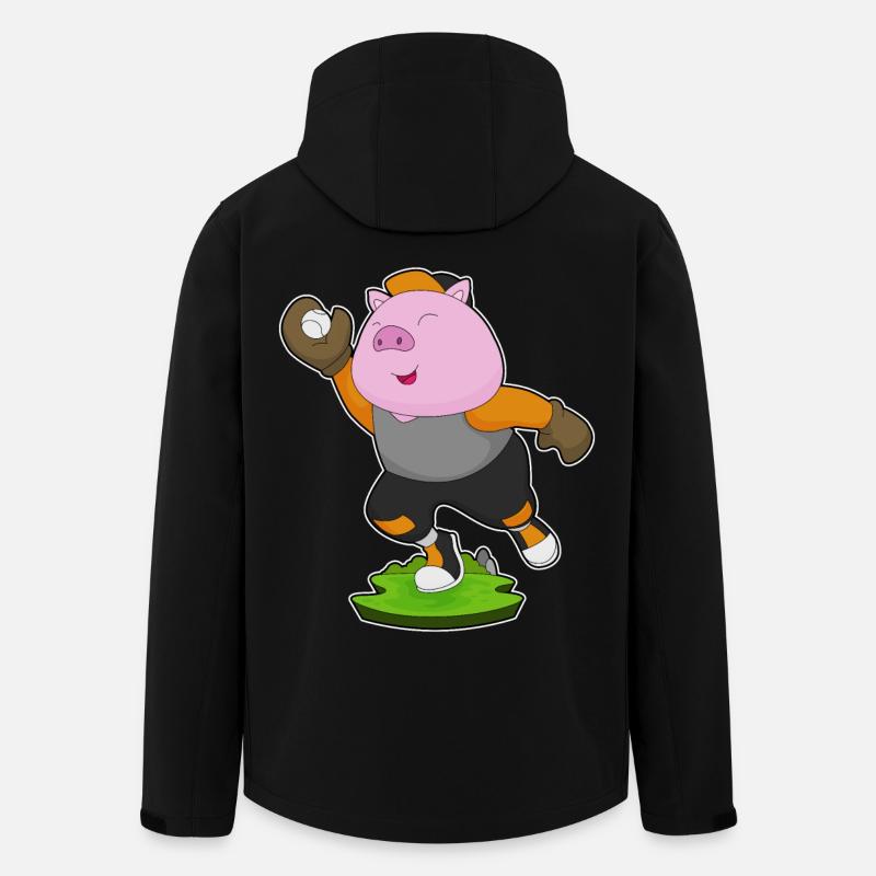 Gant de baseball Pig - Veste softshell homme en polyester recyclé Stanley/Stella - noir