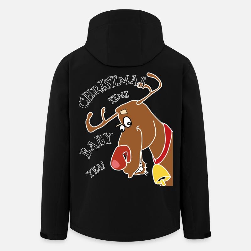 Funny reindeer with Christmas saying - Men’s Recycled Softshell Jacket by Stanley/Stella - black