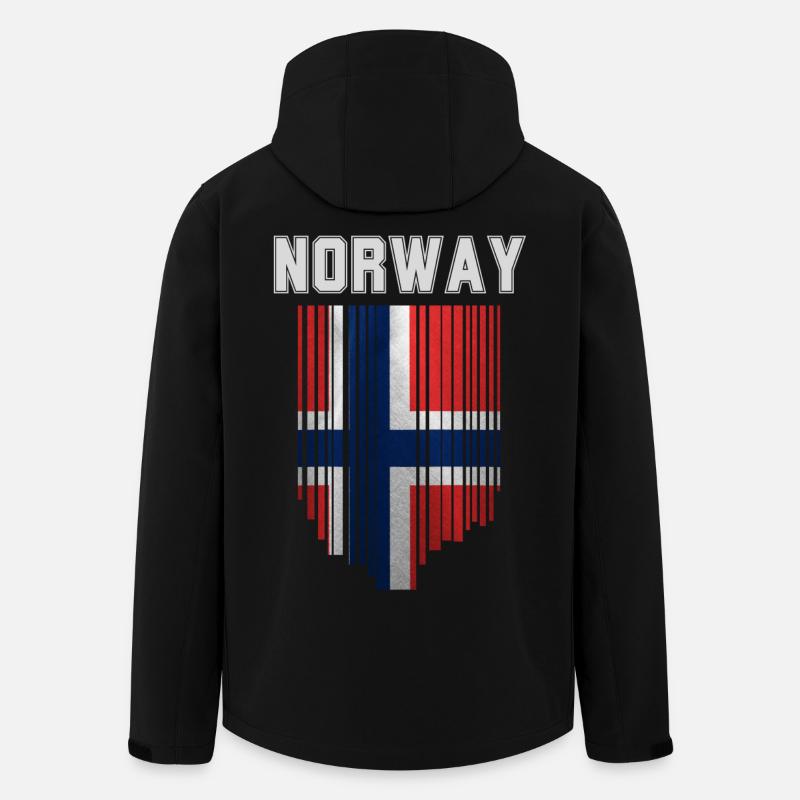 Norwegian flag, Norwegian pride - Men’s Recycled Softshell Jacket by Stanley/Stella - black