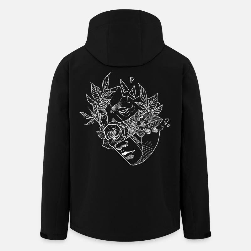 Blumenmaske 2 - Recycelte Männer Softshell-Jacke von Stanley/Stella - Schwarz