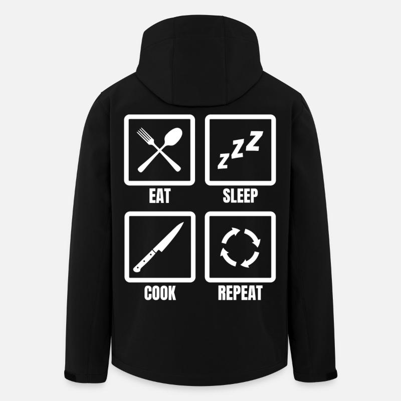 Eating, sleeping, cooking, repeating - Men’s Recycled Softshell Jacket by Stanley/Stella - black