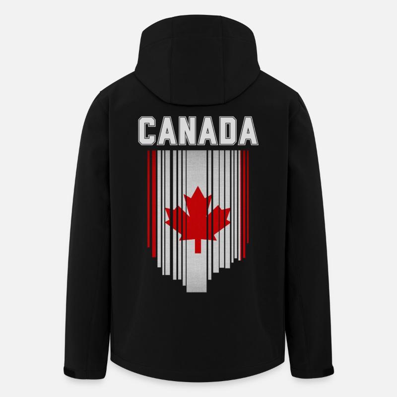 Drapeau du Canada, fierté canadienne - Veste softshell homme en polyester recyclé Stanley/Stella - noir