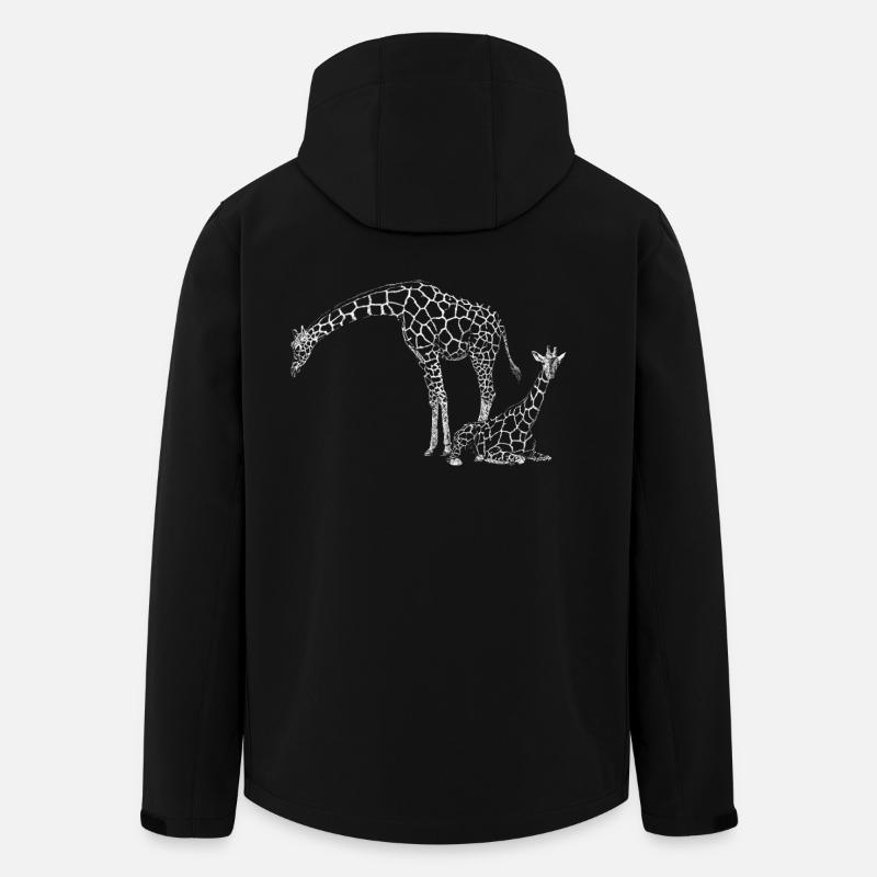 Giraffen - Recycelte Männer Softshell-Jacke von Stanley/Stella - Schwarz