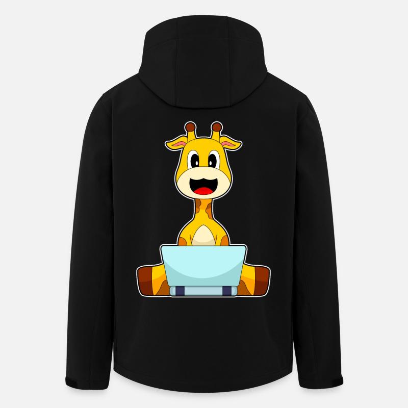 Giraffe Laptop - Recycelte Männer Softshell-Jacke von Stanley/Stella - Schwarz