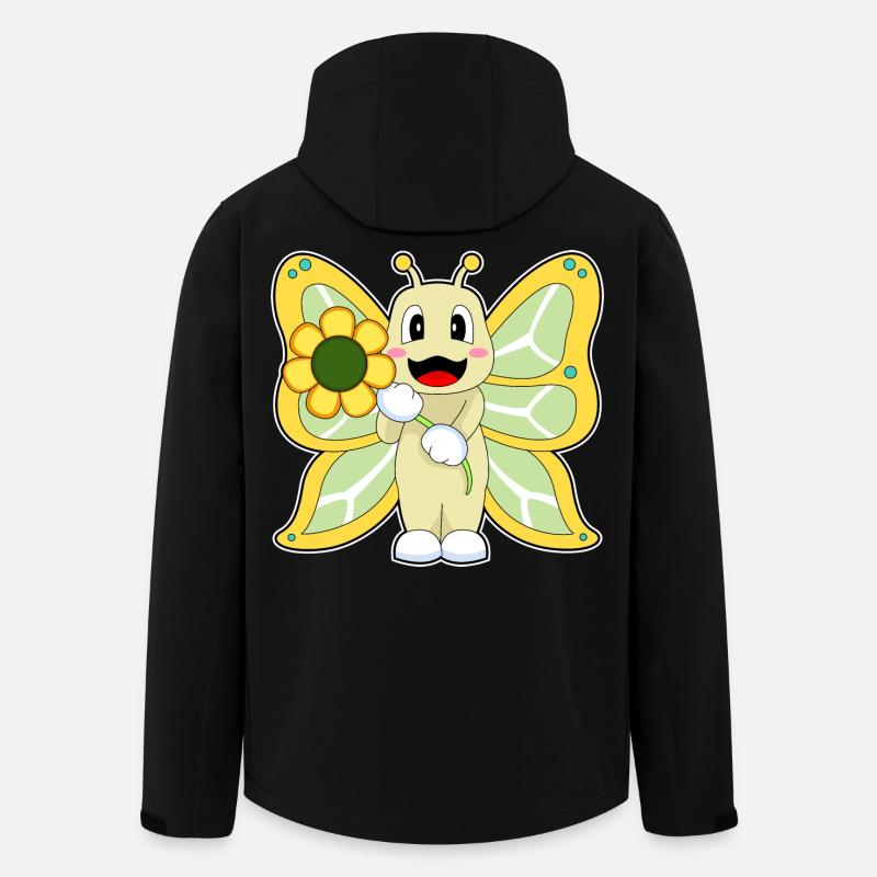 Schmetterling Blume - Recycelte Männer Softshell-Jacke von Stanley/Stella - Schwarz