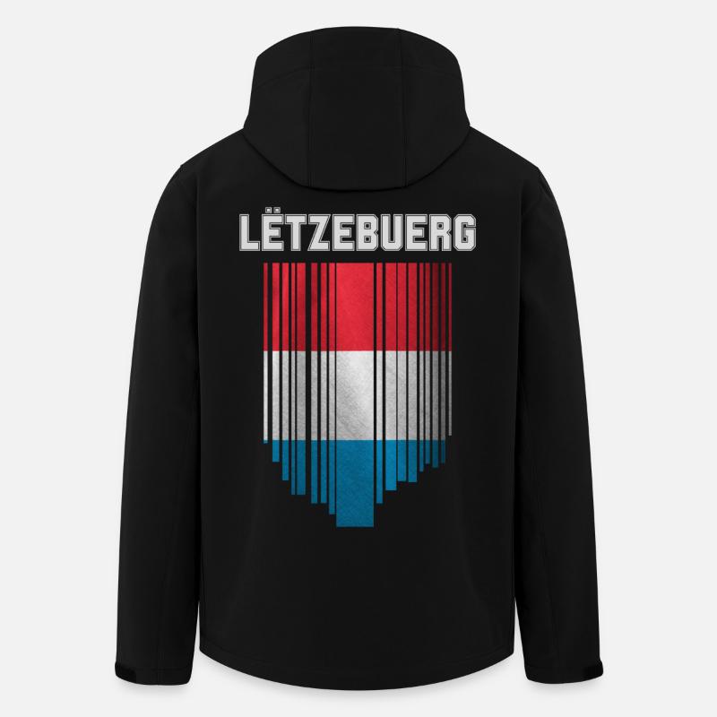 Drapeau du Luxembourg, fierté luxembourgeoise - Veste softshell homme en polyester recyclé Stanley/Stella - noir