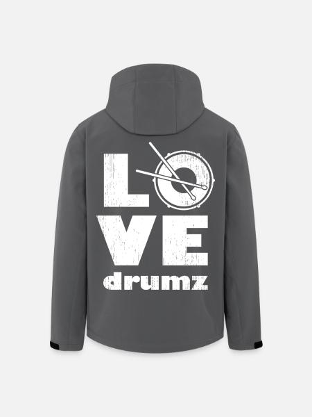 Minimalist Love Drum Design - Men’s Recycled Softshell Jacket by Stanley/Stella - black