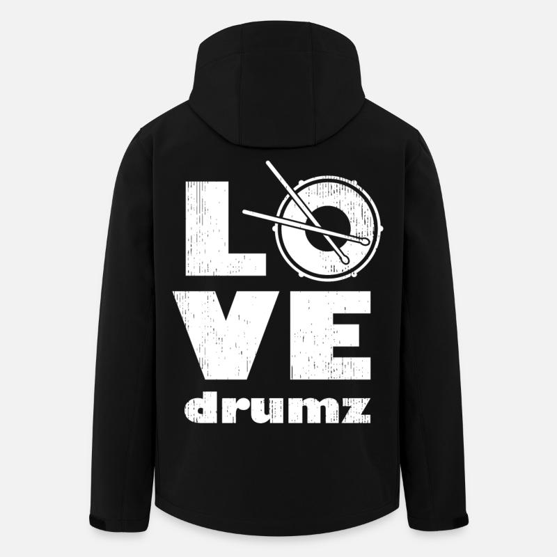 Minimalistisches Design der Liebestrommel - Recycelte Männer Softshell-Jacke von Stanley/Stella - Schwarz