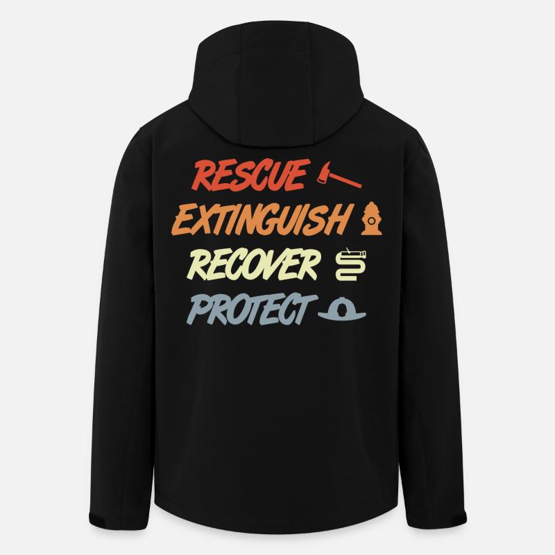 Rescue Extinguish Recover Protect - Recycelte Männer Softshell-Jacke von Stanley/Stella - Schwarz
