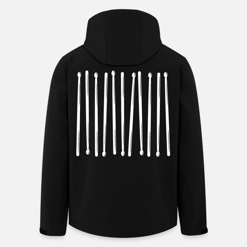 Drumsticks Vertical Pattern - Men’s Recycled Softshell Jacket by Stanley/Stella - black