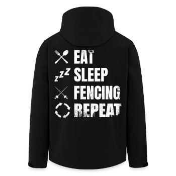Fencing Daily Routine - Men’s Recycled Softshell Jacket by Stanley/Stella - black - Back - AI Model Male 185 light (185cm)