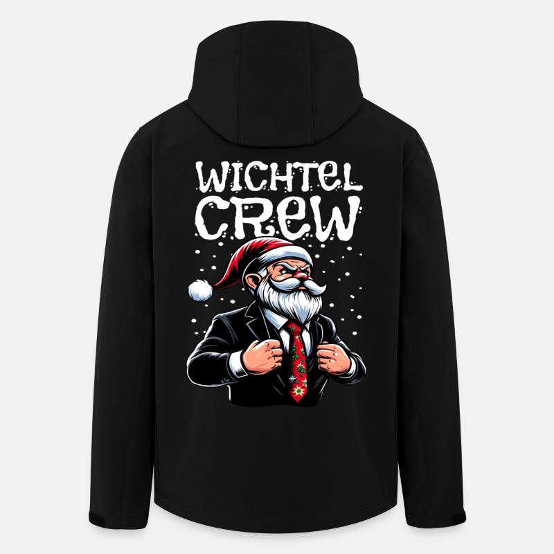 Wichtel Crew Weihnachts Gnome - Recycelte Männer Softshell-Jacke von Stanley/Stella - Schwarz
