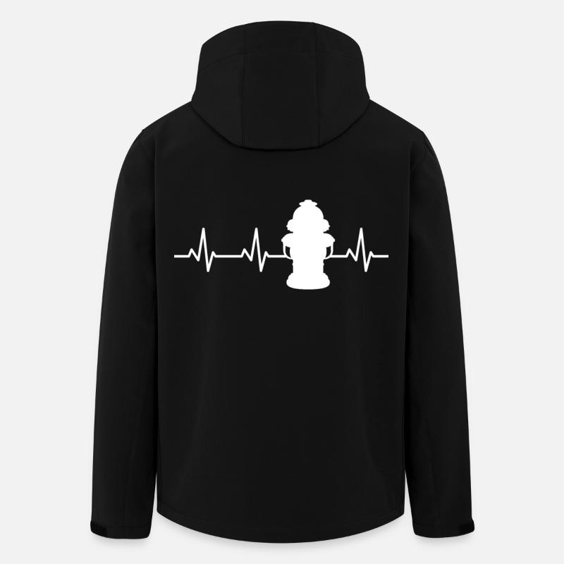 Fire hydrant heartbeat - Men’s Recycled Softshell Jacket by Stanley/Stella - black