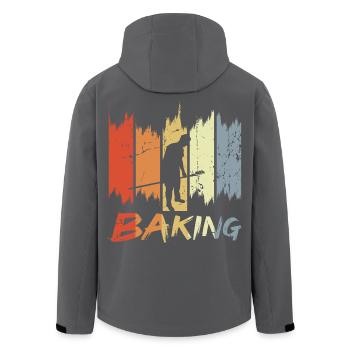 Retro Baking - Men’s Recycled Softshell Jacket by Stanley/Stella - black - Back - AI Model Male 185 light (185cm)