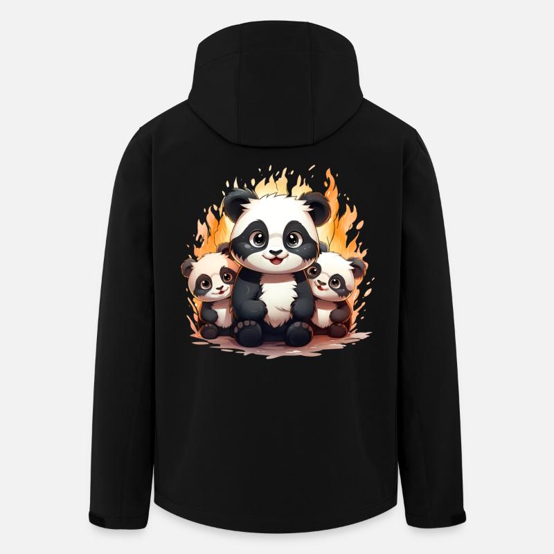 Escouade de bébés pandas - Veste softshell homme en polyester recyclé Stanley/Stella - noir