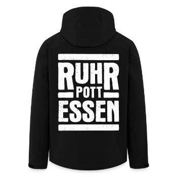 Ruhrpott Essen Motiv Weiß - Recycelte Männer Softshell-Jacke von Stanley/Stella - Schwarz - Hinten - AI Model Male 185 light (185cm)
