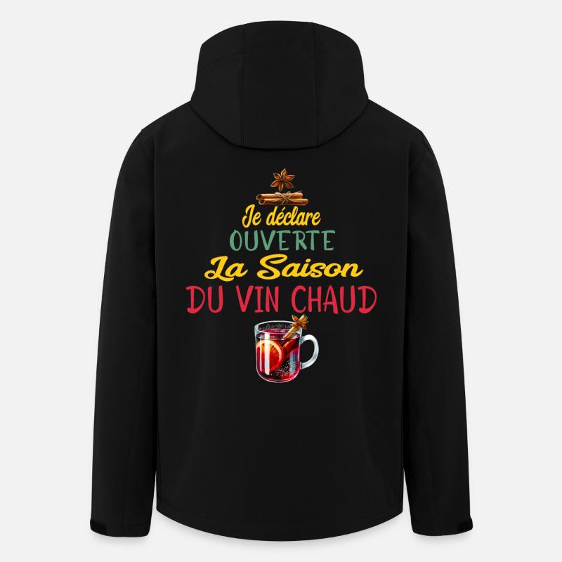 Ouverture Vin Chaud Saison - Veste softshell homme en polyester recyclé Stanley/Stella - noir