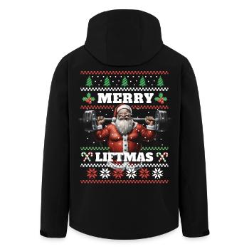 Merry Liftmas Pumper Bodybuilding Fitness Xmas - Recycelte Männer Softshell-Jacke von Stanley/Stella - Schwarz - Hinten - AI Model Male 185 light (185cm)