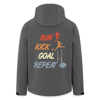 Rugby Motivation - Men’s Recycled Softshell Jacket by Stanley/Stella - black - Back - AI Model Male 185 light (185cm)