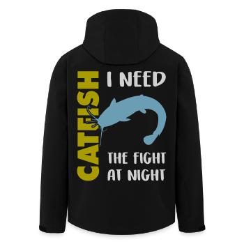 Combat de pêche au poisson-chat avec le poisson-chat fort - Veste softshell homme en polyester recyclé Stanley/Stella - noir - Dos - AI Model Male 185 light (185cm)