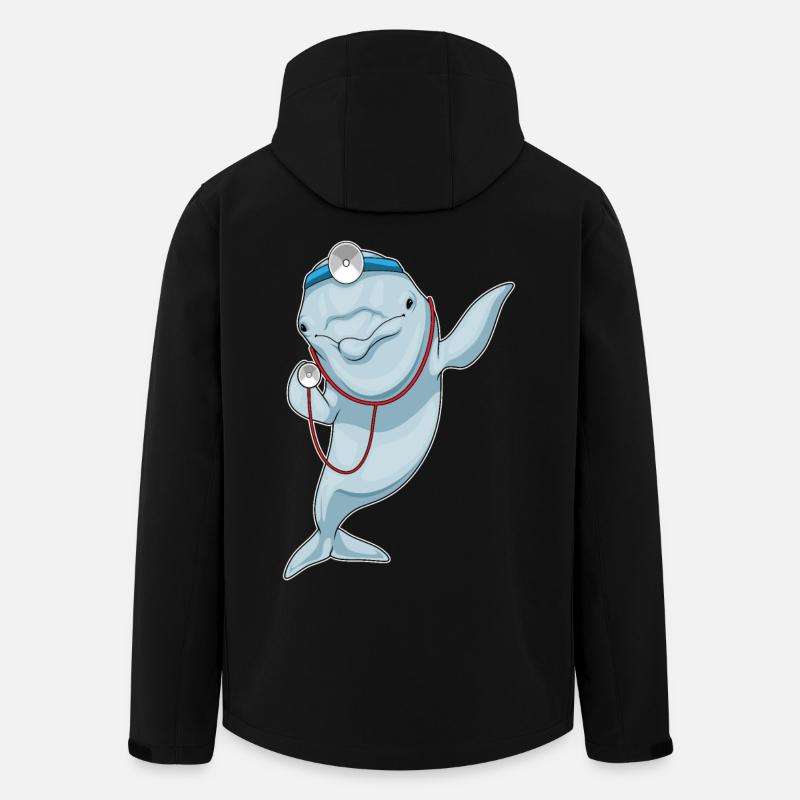Delfin Arzt Stethoskop - Recycelte Männer Softshell-Jacke von Stanley/Stella - Schwarz