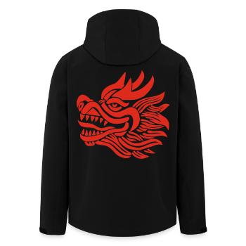 Chinese Dragon Head (Red) - Men’s Recycled Softshell Jacket by Stanley/Stella - black - Back - AI Model Male 185 light (185cm)