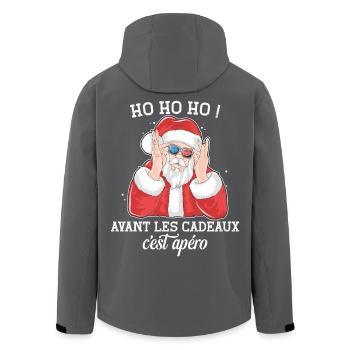 Ho Ho Ho Pull Moche Père Noël Apéro Humour Noel - Veste softshell homme en polyester recyclé Stanley/Stella - noir - Dos - AI Model Male 185 light (185cm)
